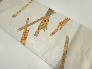 横笛模様織出し袋帯